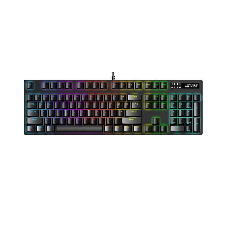 New arrival 104 keys wired vision black and white color full size RGB gaming mechanical keyboard