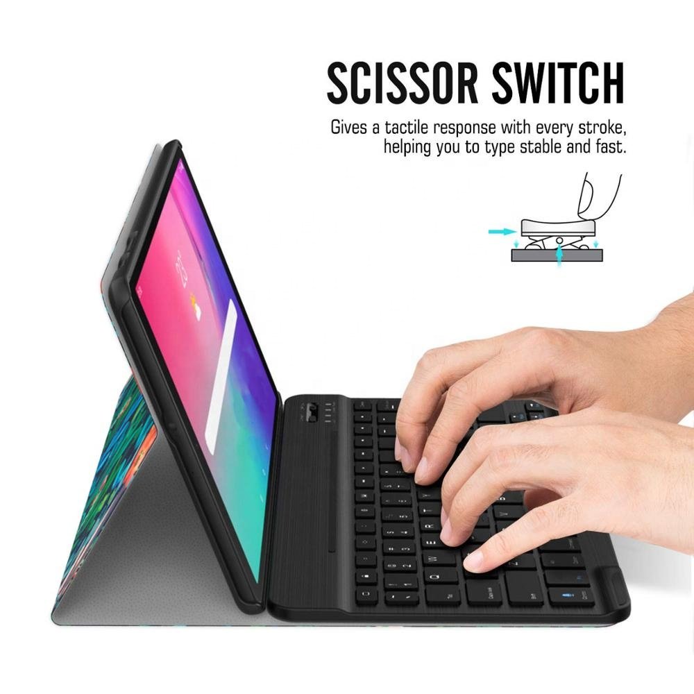 MoKo PU Leather Stand Cover Keyboard Case Removable Wireless Keyboard for Samsung Galaxy Tab A 10.1 2019