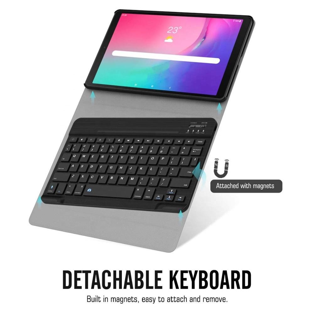 MoKo PU Leather Stand Cover Keyboard Case Removable Wireless Keyboard for Samsung Galaxy Tab A 10.1 2019
