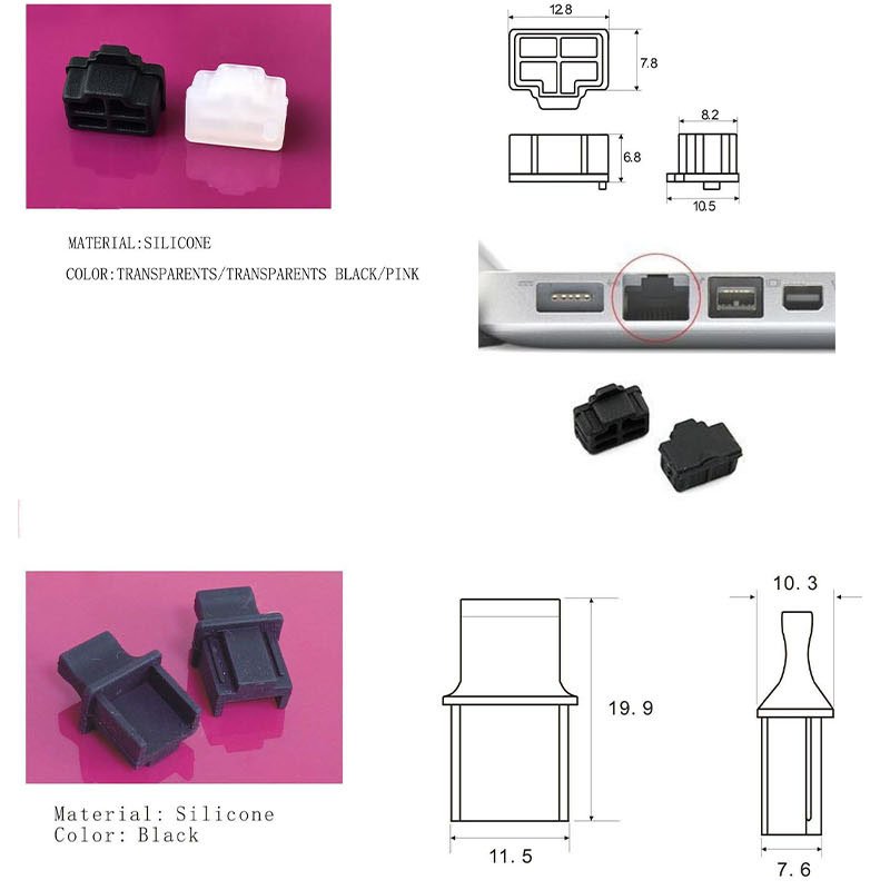 Soft Silicone RJ45 Port Cover Dust Plug Baffle Protector Dust Cover Laptop LAN Network Cable Port RJ45 Dust Plug Protection Plug