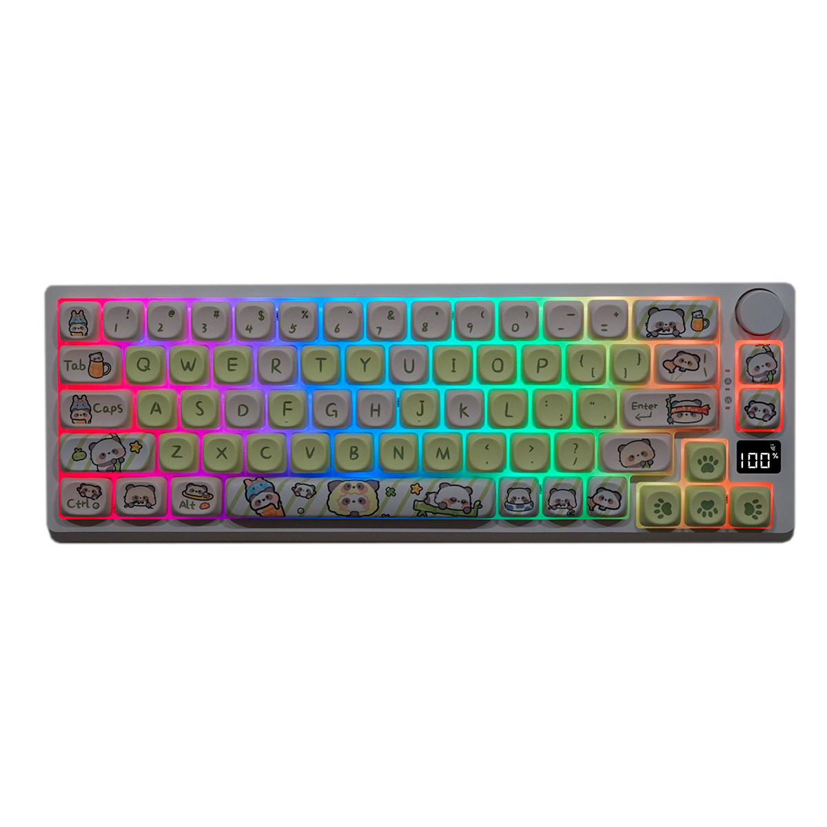 MATHEW TECH MK67 Pro Mechanical Keyboard 67 keys RGB Gaming Keyboard PBT Keycap Wireless DIY Hot Swap Keyboard Cute Design