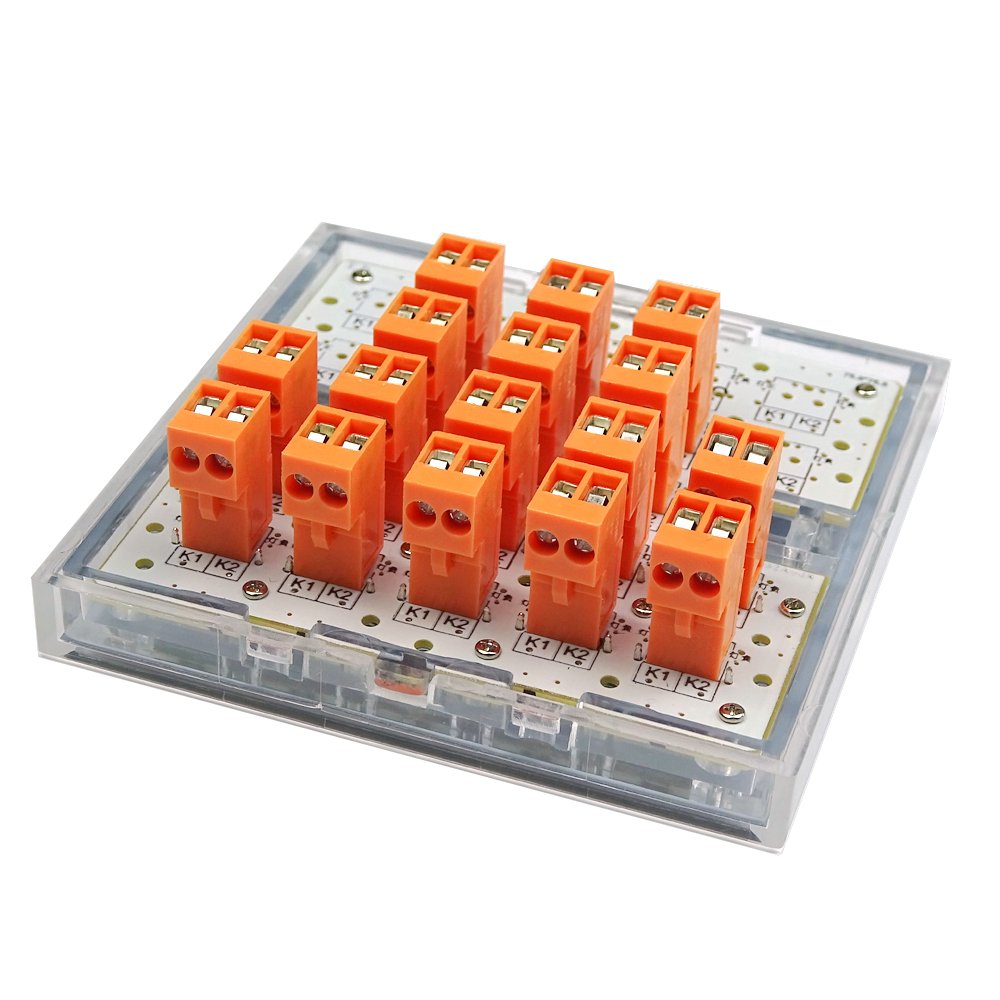 16 buttons self reset wall switch panel 86 module dry contactor keyboard with led brushed for kc868 smart home control system