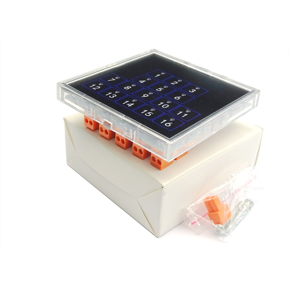16 buttons self reset wall switch panel 86 module dry contactor keyboard with led brushed for kc868 smart home control system