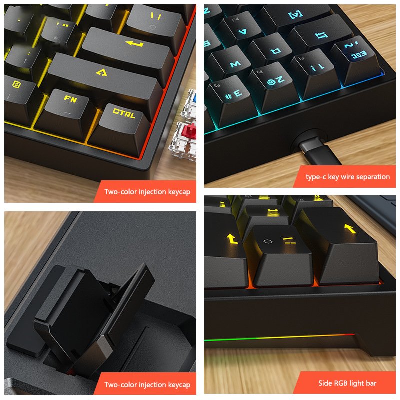 E-sports Wired Mechanical Keyboard TYPE-C Hot-swappable DIY Switch Switch Mechanical Gaming Keyboard Green Usb OEM Keyboard
