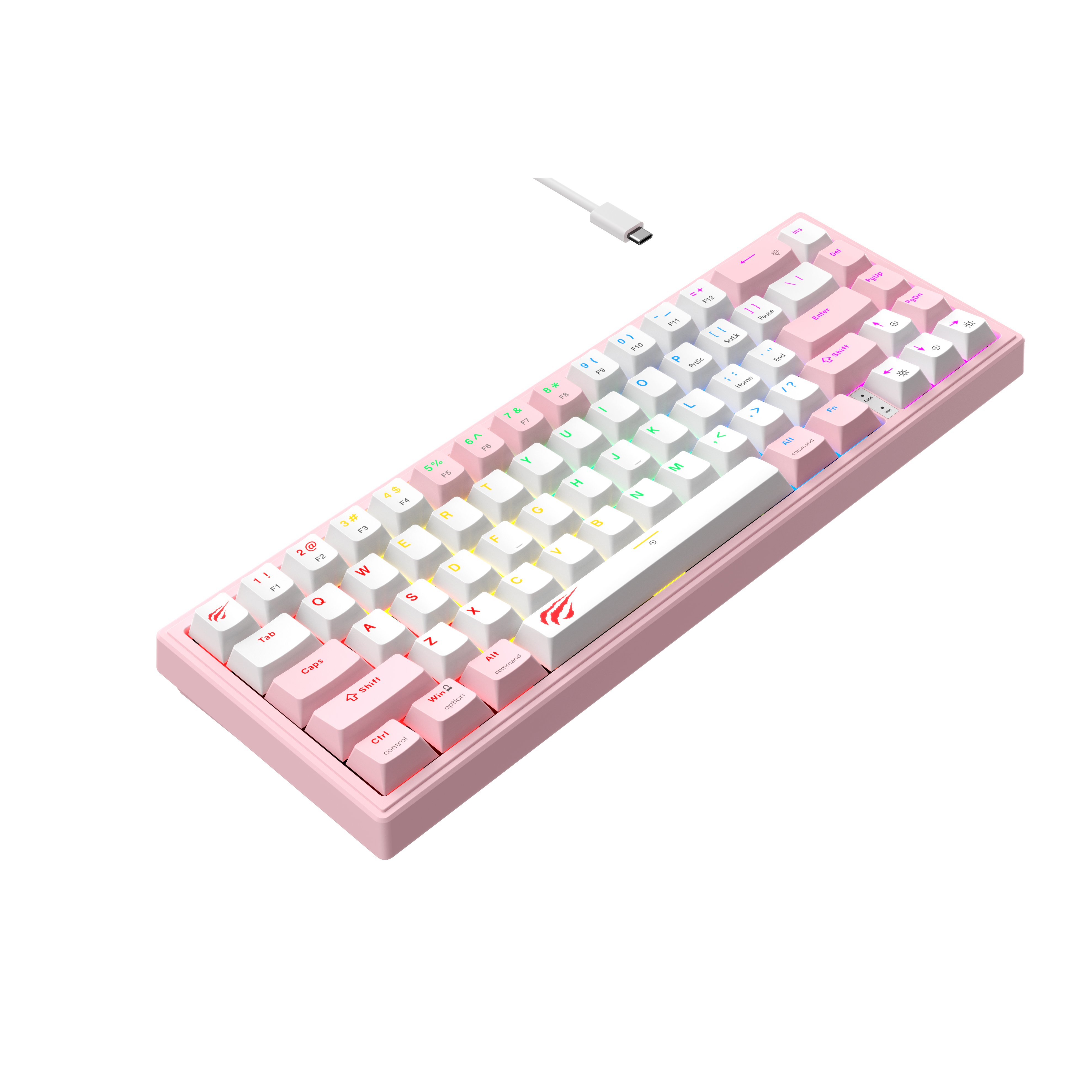 Havit KB874L Professional 67 Keys Blue Switch Wired Mechanical Hot Swap USB Backlit RGB Mechanical Gaming Keyboard