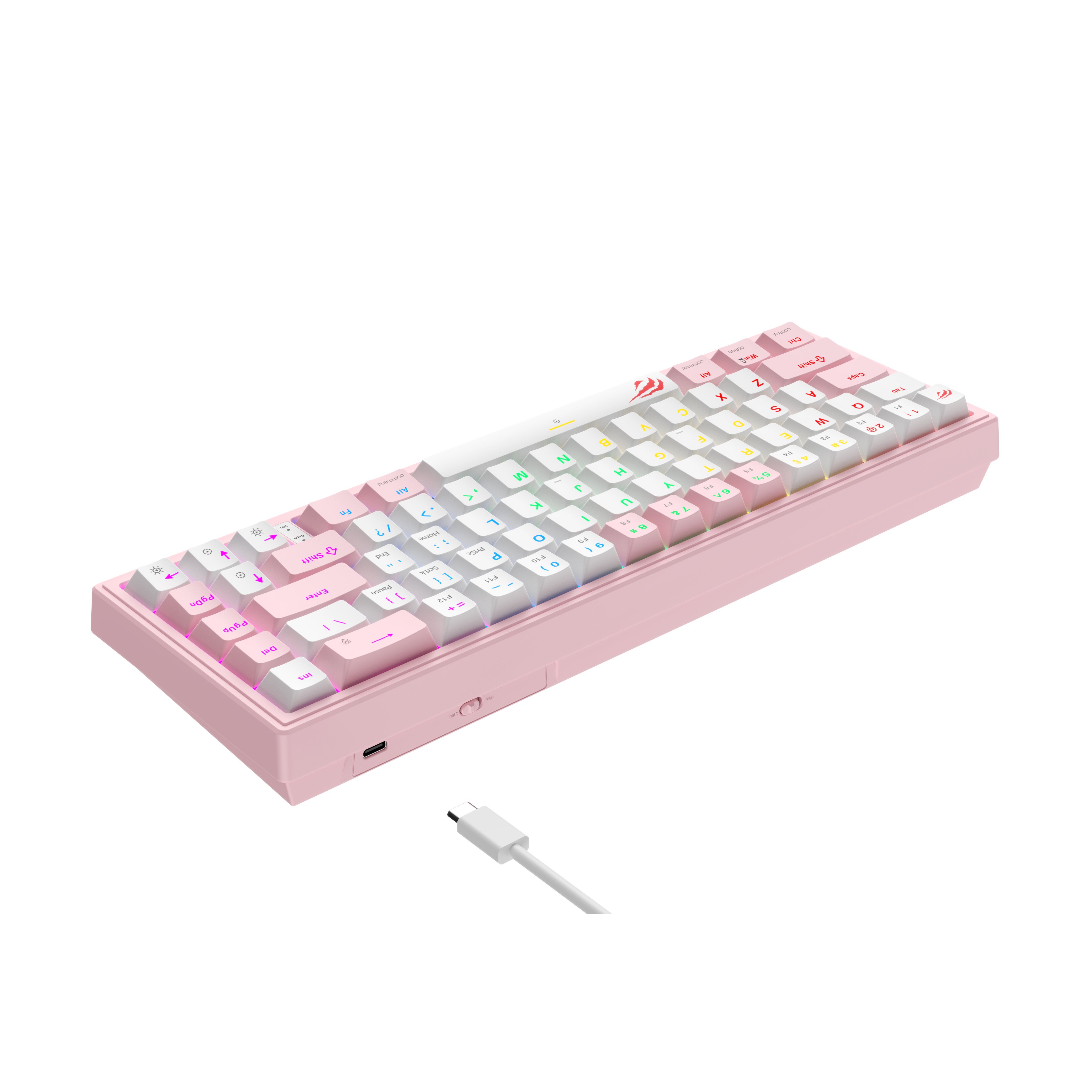 Havit KB874L Professional 67 Keys Blue Switch Wired Mechanical Hot Swap USB Backlit RGB Mechanical Gaming Keyboard