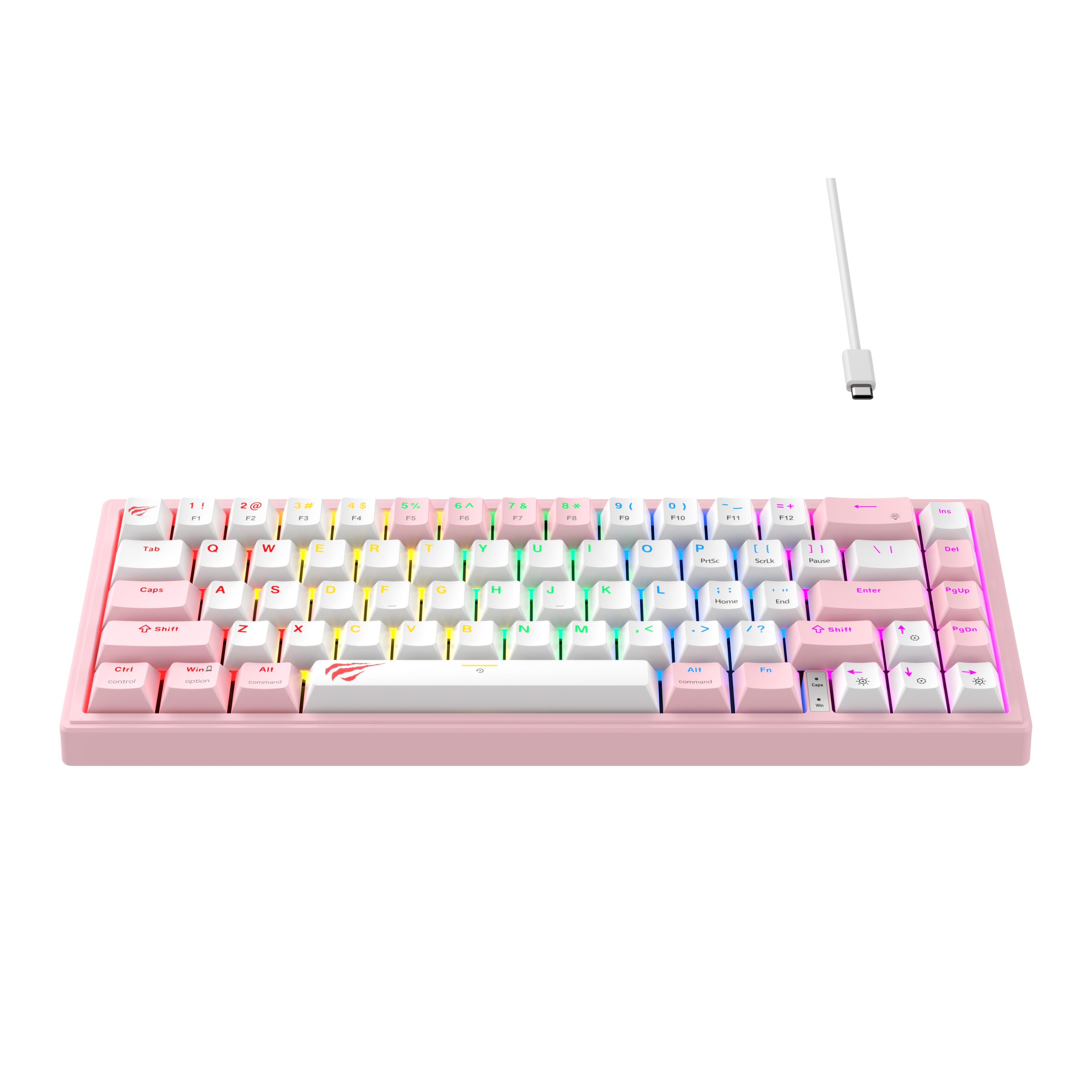 Havit KB874L Professional 67 Keys Blue Switch Wired Mechanical Hot Swap USB Backlit RGB Mechanical Gaming Keyboard