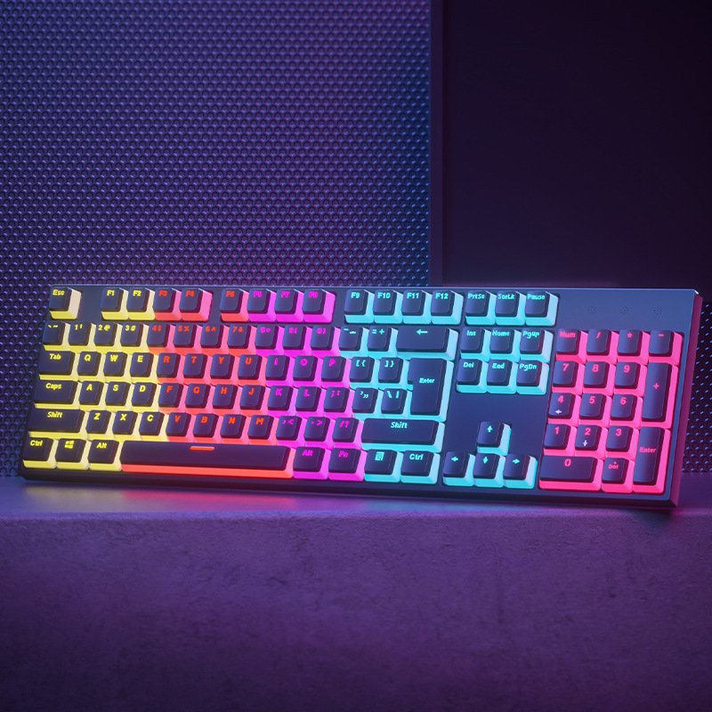 SAMA Custom Aluminum Multimedia Ergonomics RGB Light Metal Computer USB Wired Klavye PC Gamer Gaming Mechanical Keyboard