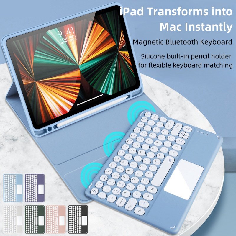 For 2021 iPad Mini 6 8.3 Inch Shockproof Rugged Leather Case with Skin Pattern Backlight Keyboard Tablet Covers & Cases