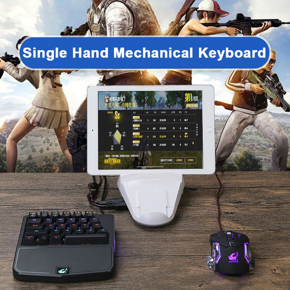 K9 28 Keys Wired Gaming Keyboard Mixed Light Mechanical Keyboard for 20A PC One Hand Game Keyboard