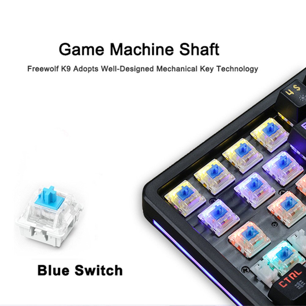 K9 28 Keys Wired Gaming Keyboard Mixed Light Mechanical Keyboard for 20A PC One Hand Game Keyboard