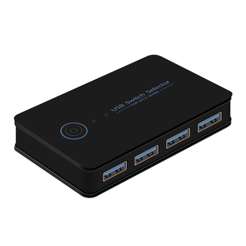 USB3.0 Switch Selector 2x4 USB Switcher 2 Port Sharing 4 Devices for Keyboard Mouse Printer 4 port Hub