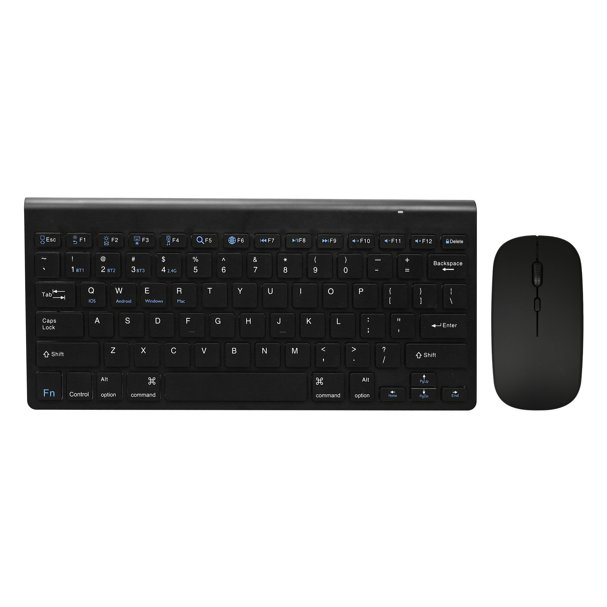 Factory Direct Sale Ultra-thin Ergonomic 2.4Ghz Dual Mode Wireless Bluetooth Keyboard and Mouse Combo Set for Office