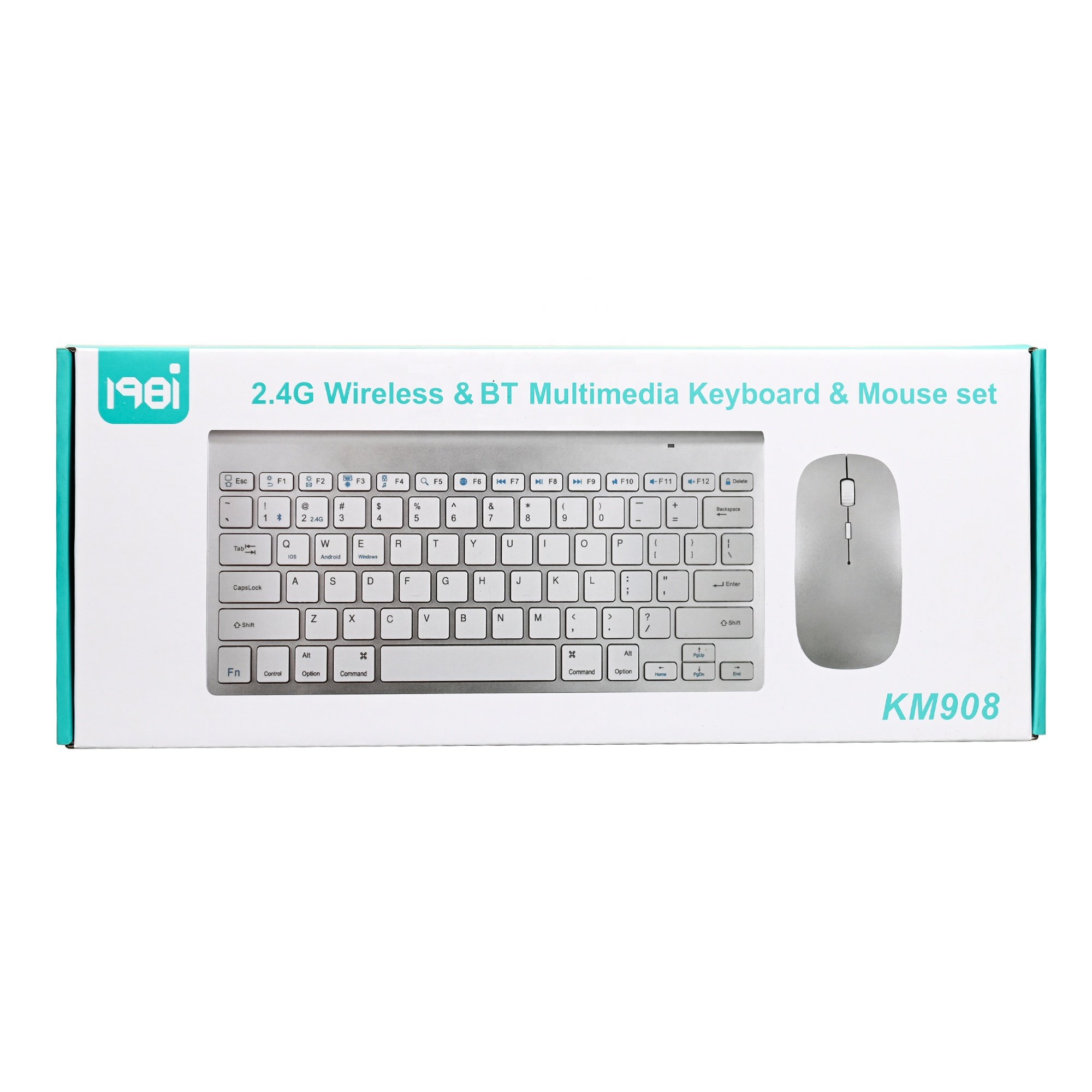 Factory Direct Sale Ultra-thin Ergonomic 2.4Ghz Dual Mode Wireless Bluetooth Keyboard and Mouse Combo Set for Office