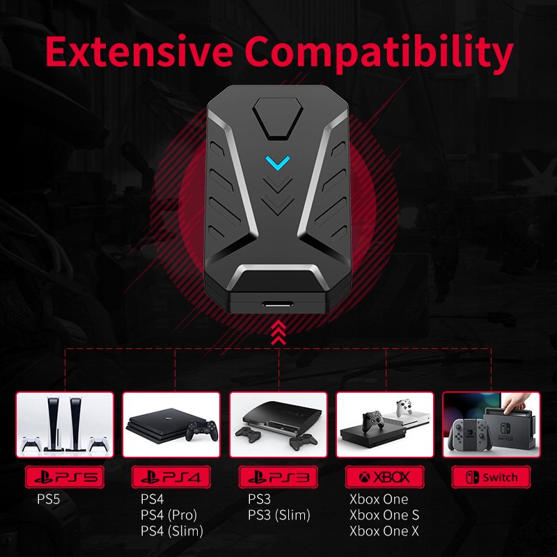 Dropshipping Keyboard Mouse Converter Gaming Adapter For PS3/PS4/PS5/Switch/Xbox one/Xbox X/Xbox S Video Game Console Controller