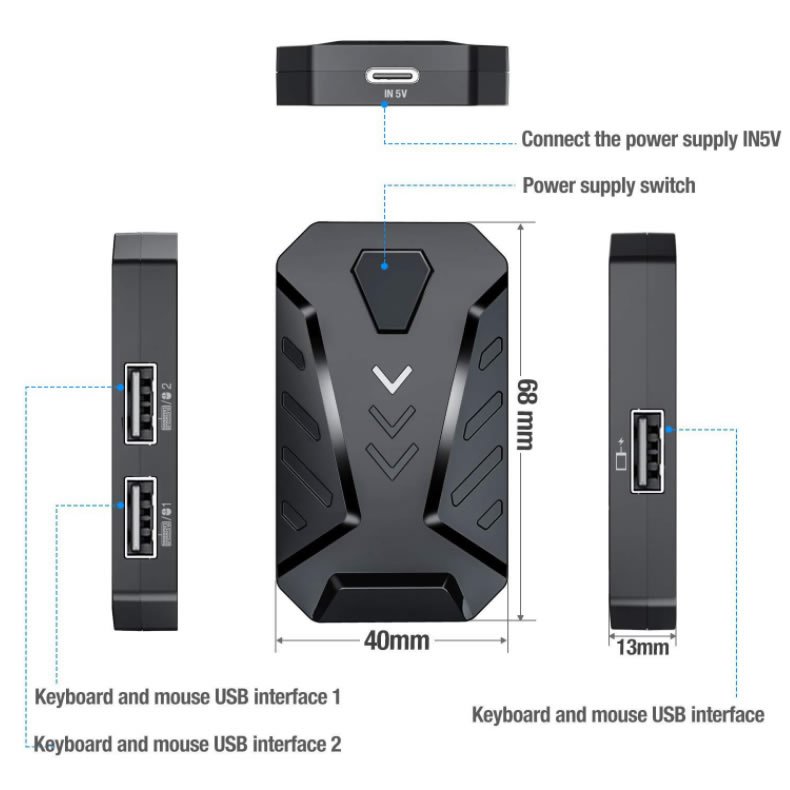 Dropshipping Keyboard Mouse Converter Gaming Adapter For PS3/PS4/PS5/Switch/Xbox one/Xbox X/Xbox S Video Game Console Controller
