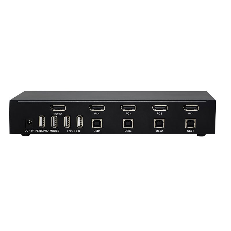 4K@60Hz 4 Port DP DisplayPort KVM Switcher with USB2.0 HUB 4 in 1 out DP 1.2 Switch Converter for LED Matrix output