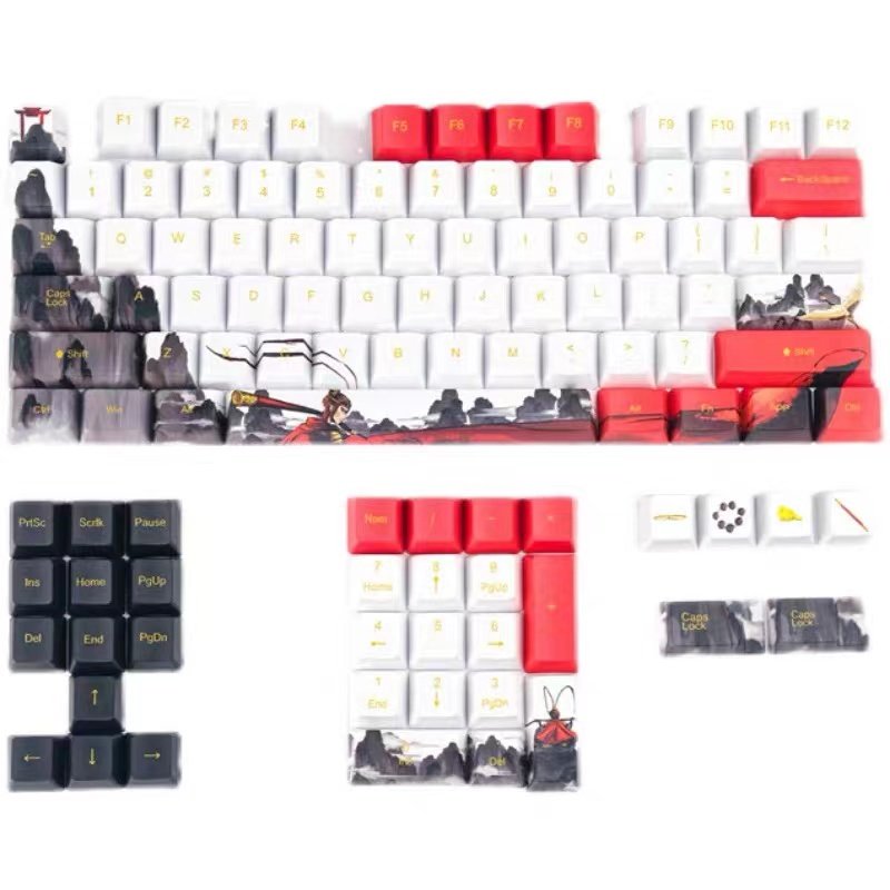 AFLION OEM Custom 104 Key Pbt Translucent Keyboard Mechanical Keyboard Special Color Personalized Two Color Key Cap