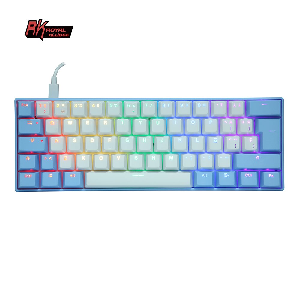 Custom 60% mechanical gaming keyboard with pink/blue keyboard cover teclado para pc Spanish laptop RGB mechanical keyboards