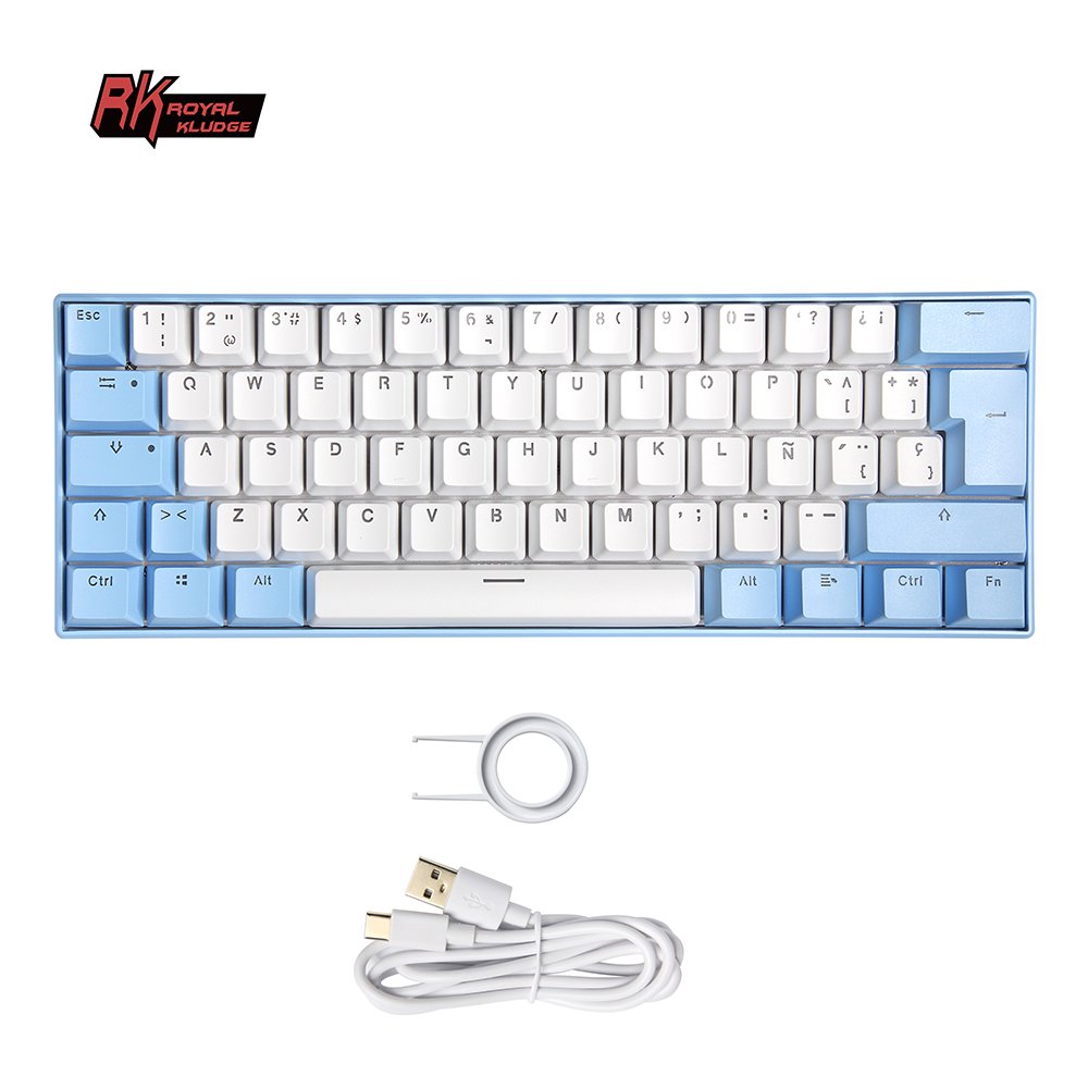 Custom 60% mechanical gaming keyboard with pink/blue keyboard cover teclado para pc Spanish laptop RGB mechanical keyboards