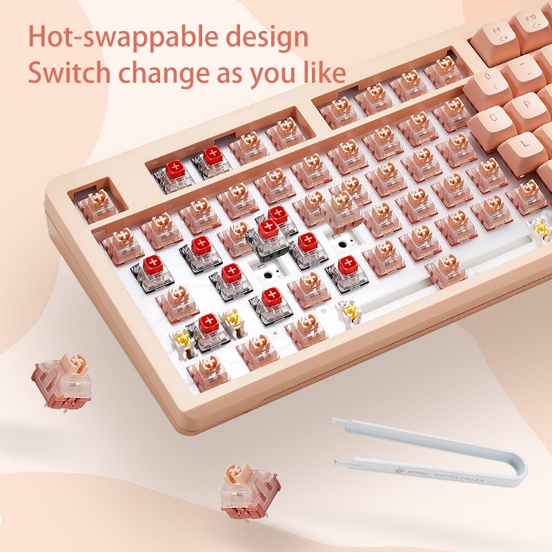 Custom RGB Backlit Mechanical Keyboard Wireless 87 Keys Teclado Gamer 80 percent Gaming Keyboard Kailh Switch