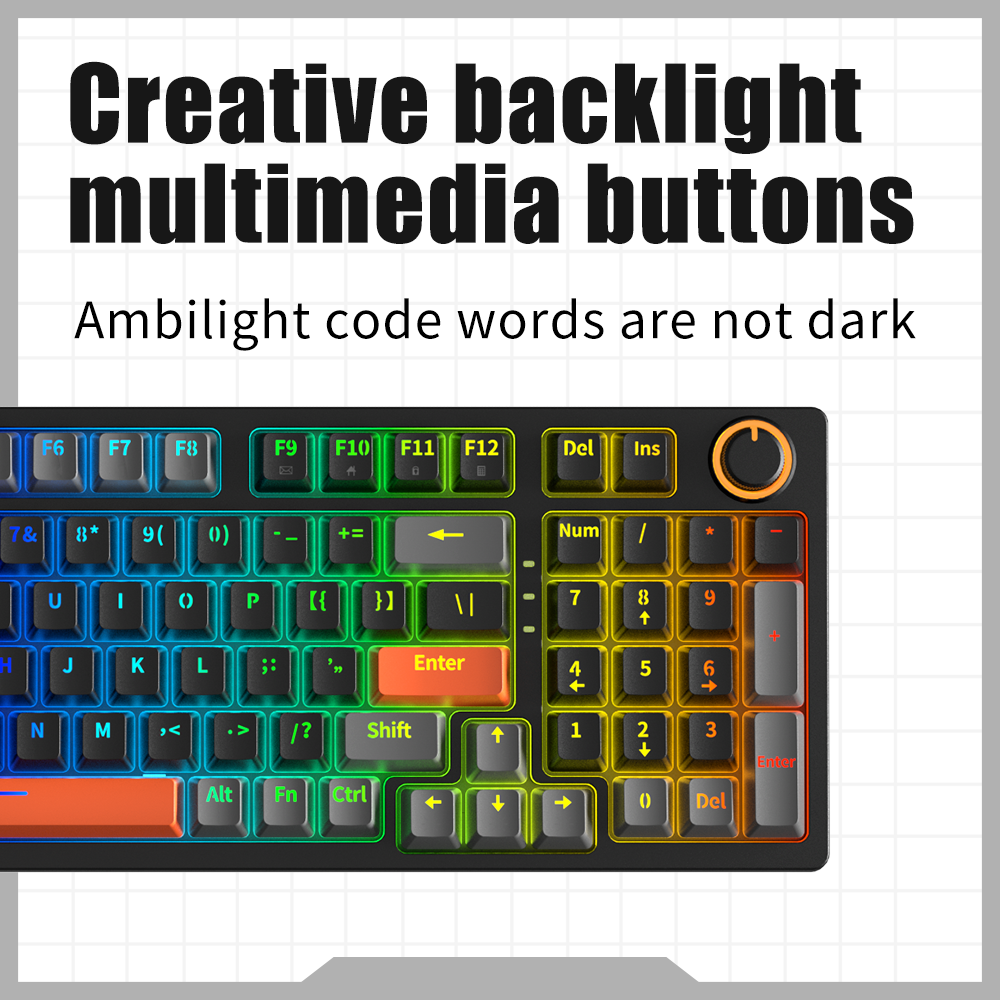 KA981 Hot swap Blue Switch Custom Keycap Gaming mechanical keyboard for PC office gamer tablet keyboard RGB backlit keyboard