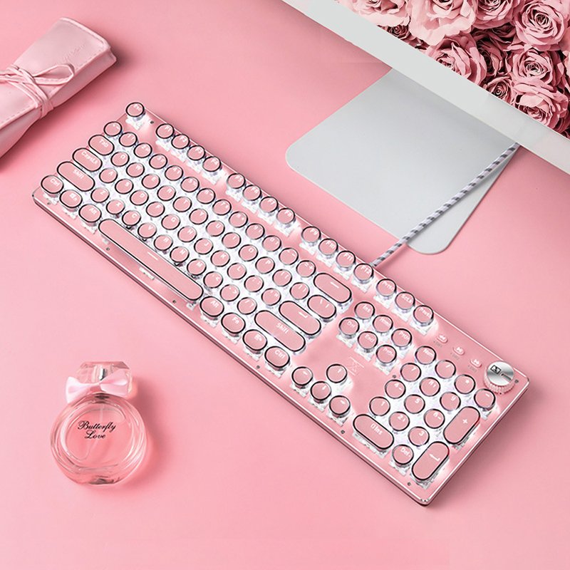 USB Wired 104-Key PC Laptop Desktop Gaming Mechanical Keyboard New Product with Metal Backlit Blue Switches Gaming Keyboard