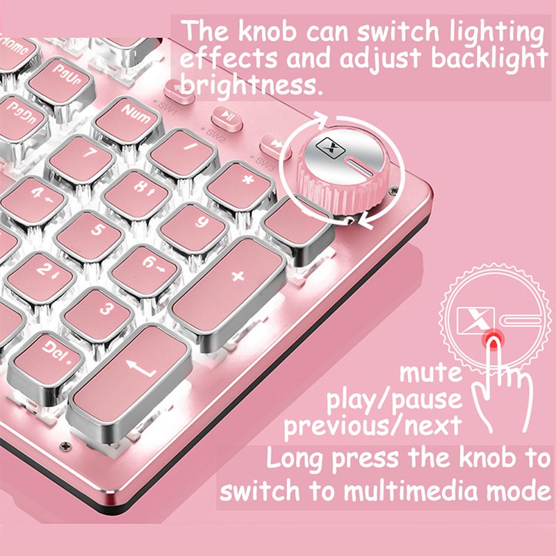 USB Wired 104-Key PC Laptop Desktop Gaming Mechanical Keyboard New Product with Metal Backlit Blue Switches Gaming Keyboard