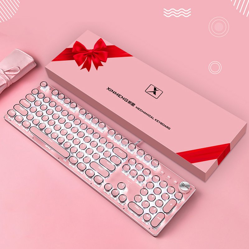 USB Wired 104-Key PC Laptop Desktop Gaming Mechanical Keyboard New Product with Metal Backlit Blue Switches Gaming Keyboard