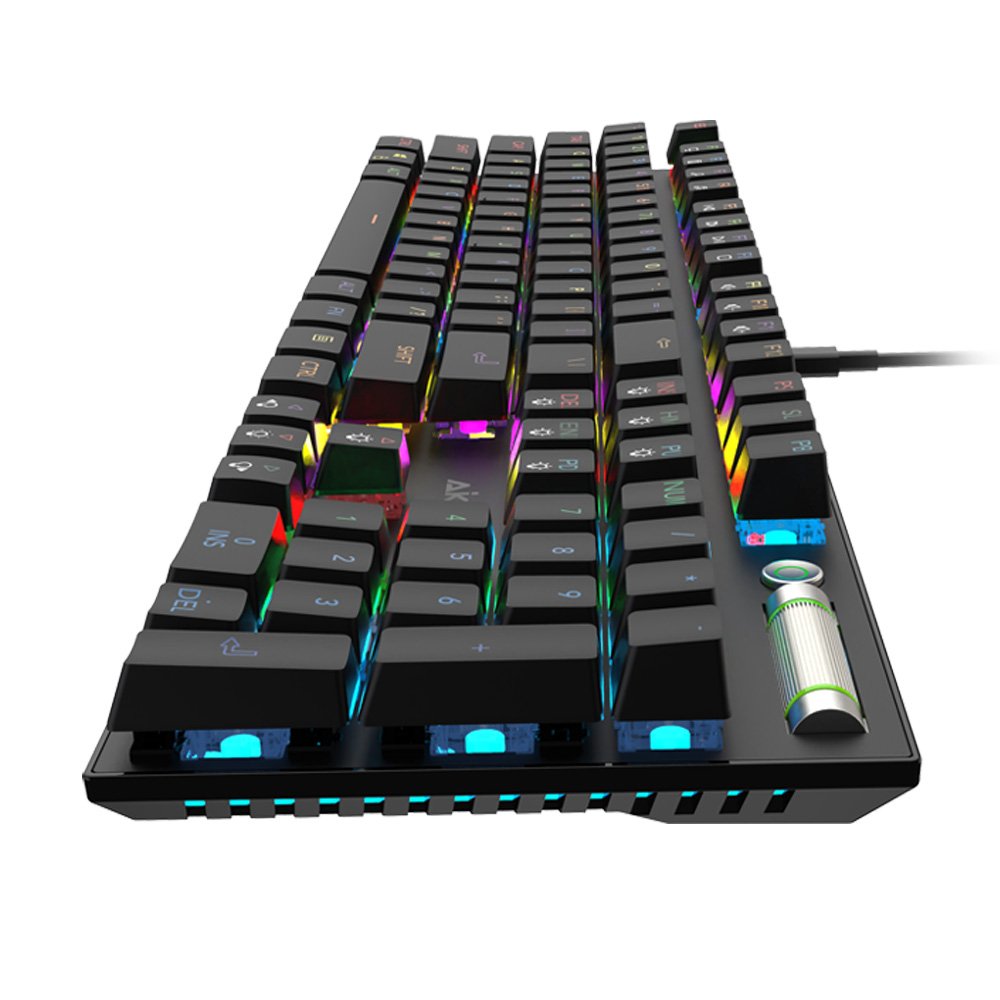 Gaming Keyboard Mechanical Professional Mechanical Gaming Keyboard - Rainbow Backlight MX Blue Switches, ABS + Iron Structure