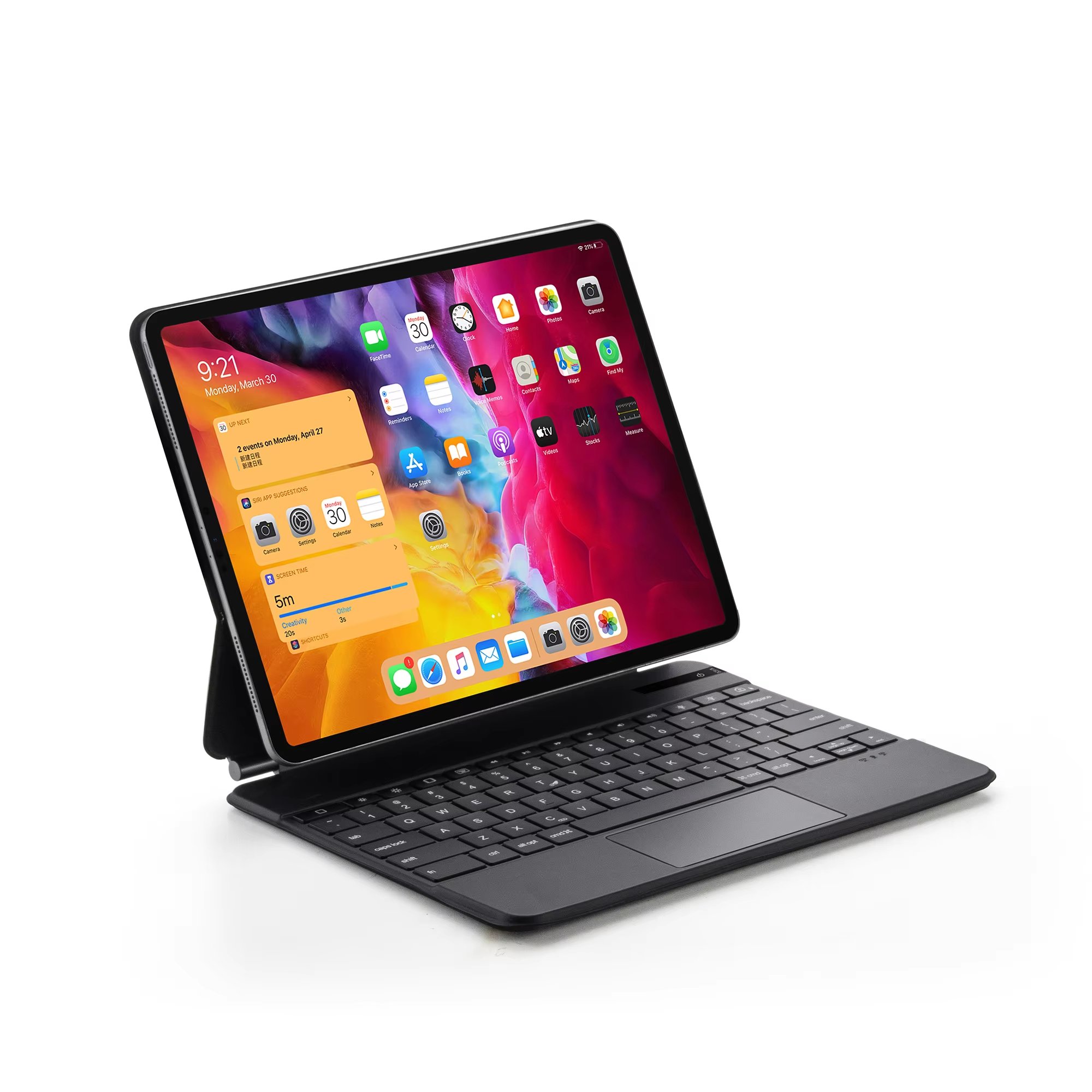 New Magic Keyboard for iPad Pro 11 Ultra Slim 7 Colors Backlit Multi-Touch Trackpad, Magnetic Clip Keyboard Case for iPad