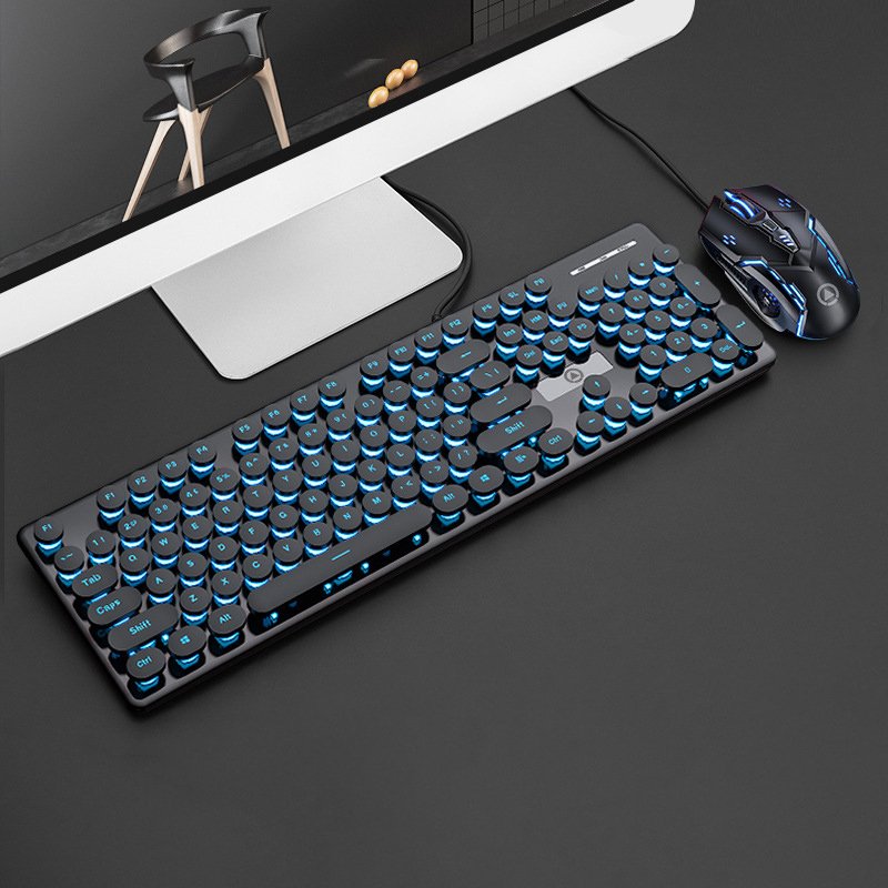 LVKI-V8 Mechanical Touch Keyboard Ergonomics Design Wired Gaming Keyboard and Mouse Combo