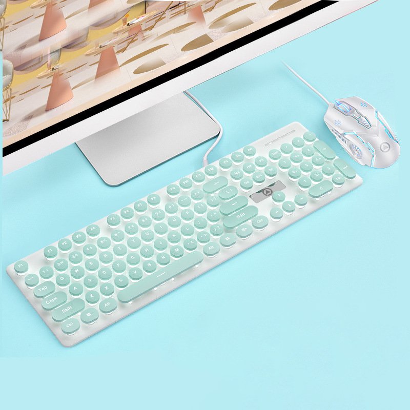 LVKI-V8 Mechanical Touch Keyboard Ergonomics Design Wired Gaming Keyboard and Mouse Combo