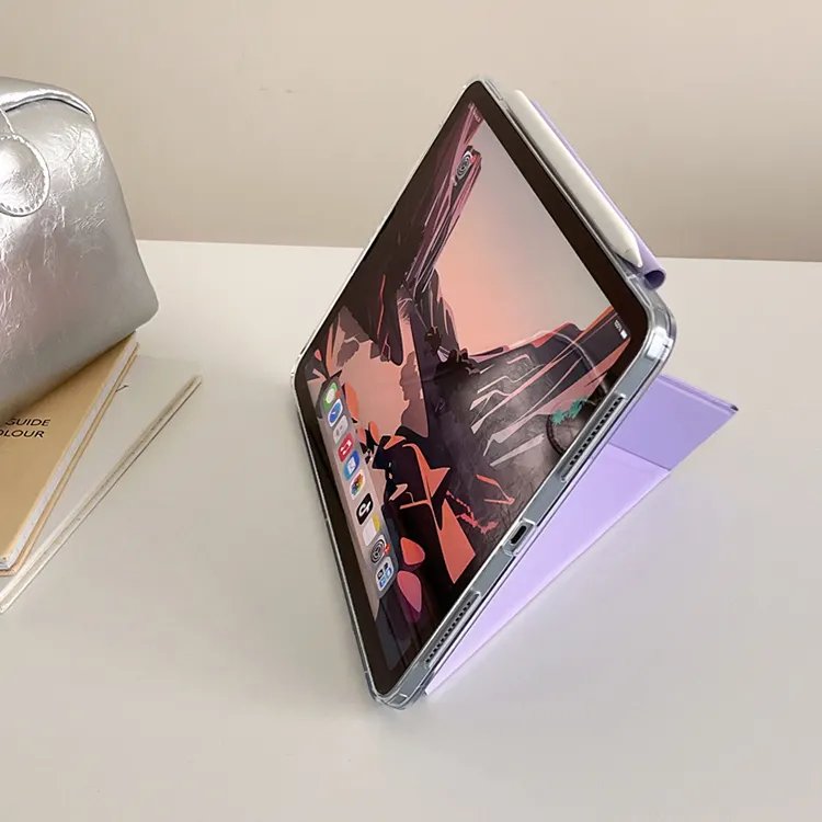 Folding Smart Cover Leather Tablet Case For iPad Air 6 M2 2024 For iPad Air 5 2022 Air 4 Clear Case Cover For iPad Pro11 Inch