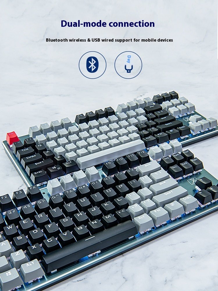 XINMENG RF87 key bluetooth three-mode wireless mechanical keyboard blue switch metal hot-swappable tablet FOR ipad office home