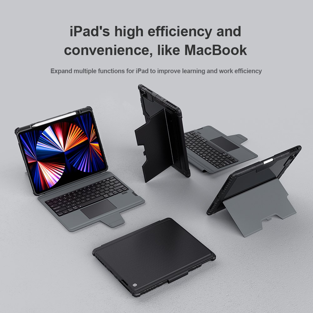 New Original Wholesale Nillkin Brand Slim Bumper Combo Keyboard Tablet Case for Apple iPad Pro 12.9 2022 Auto-Wake/Sleep Cover