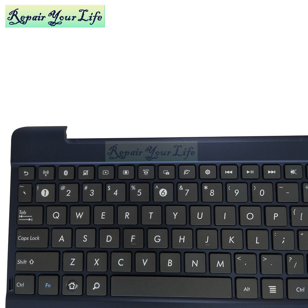 Genuine US English replacement keyboard for Asus Transformer Pad TF300T 13GOK0G40P030-20113DZYA02 02 blue Palmrest cover