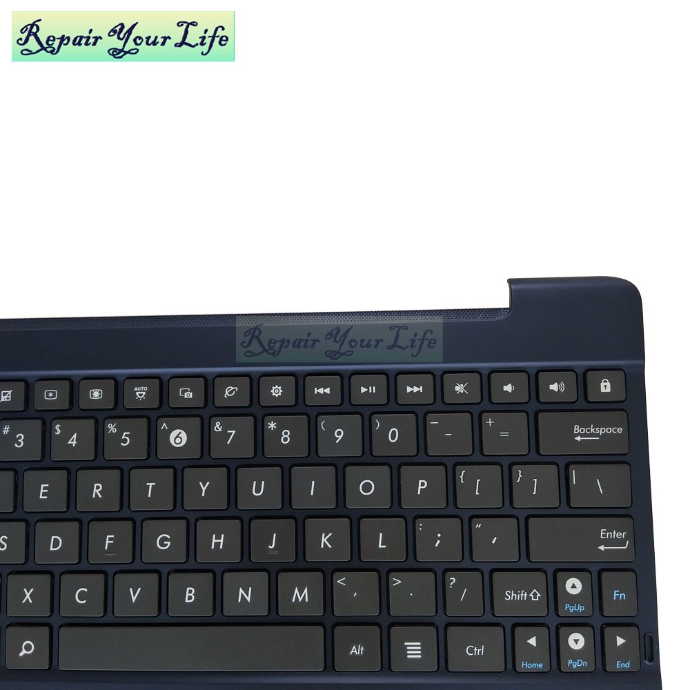 Genuine US English replacement keyboard for Asus Transformer Pad TF300T 13GOK0G40P030-20113DZYA02 02 blue Palmrest cover