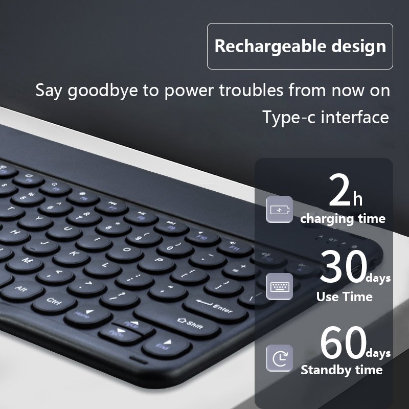 10 Inch Universal Portable Mobile Phone Tablet Wireless Bts Keyboard For Imac Laptops Apple Notebook