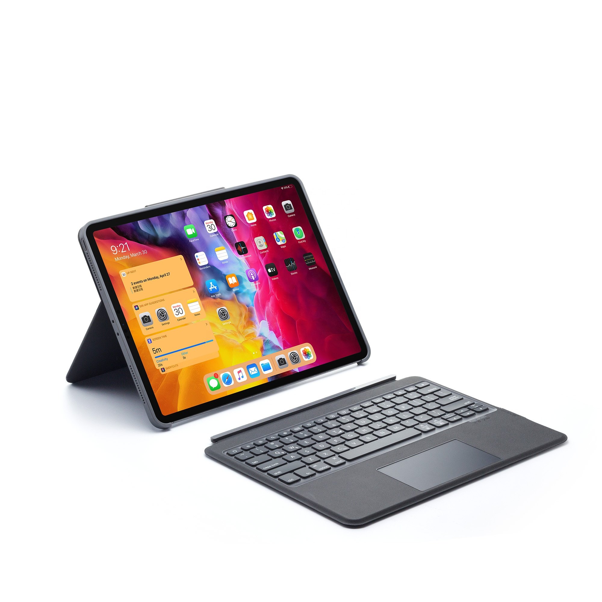 2022 New 7 Color Backlight Shortcut Detachable BT Magic Keyboard Case for iPad Pro 12.9 inch