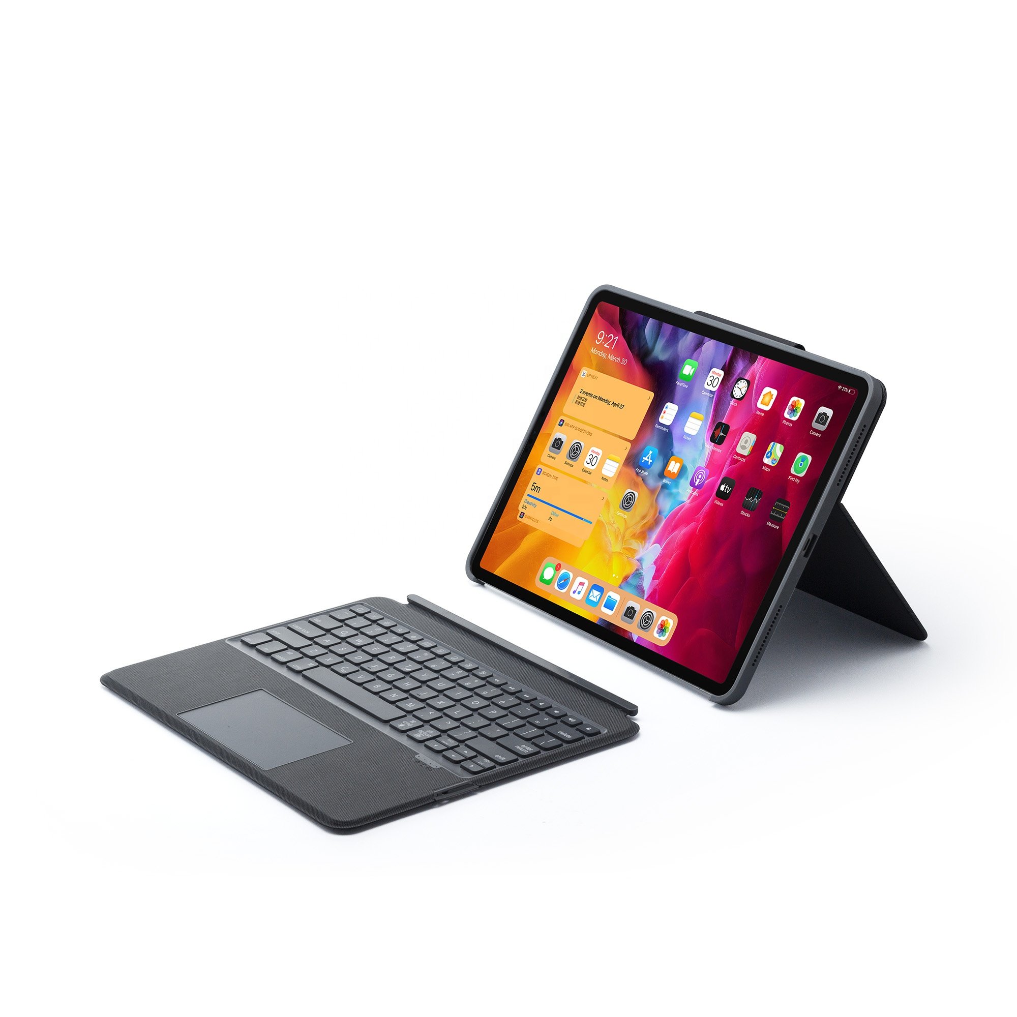 2022 New 7 Color Backlight Shortcut Detachable BT Magic Keyboard Case for iPad Pro 12.9 inch
