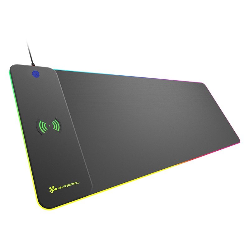 Fast 5W 10W Wireless Charging Keyboard Mat RGB LED Light Gaming Mouse Pad With Wireless Charger