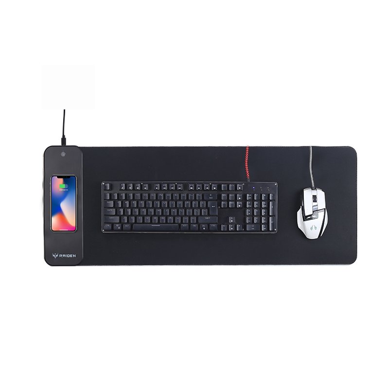 Fast 5W 10W Wireless Charging Keyboard Mat RGB LED Light Gaming Mouse Pad With Wireless Charger