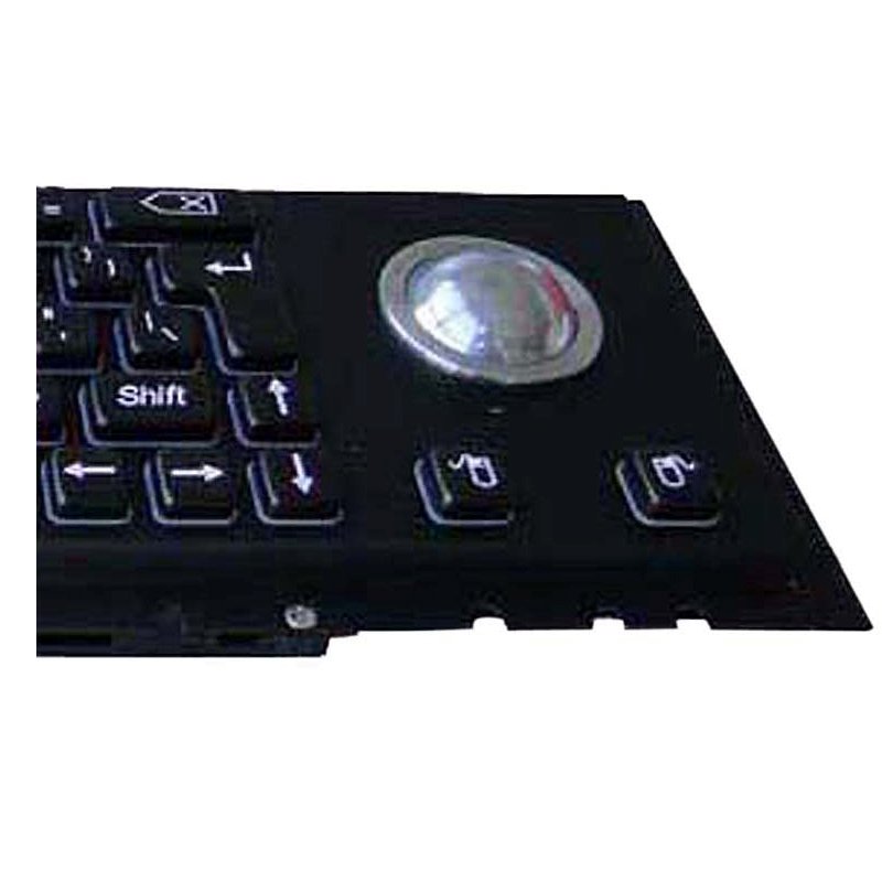 Cherry Black Panelmount Rugged Industrial Metal Stainless Steel Mechanical keyboard with trackball