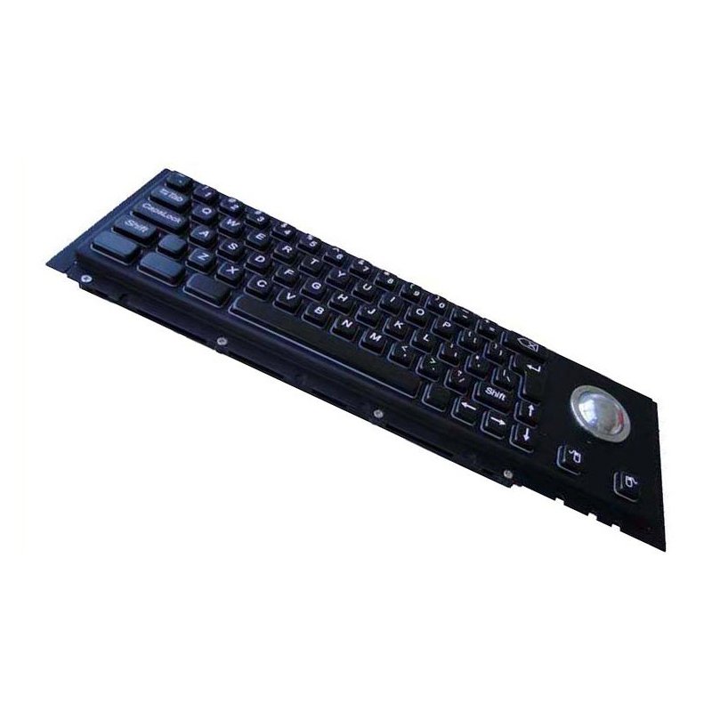Cherry Black Panelmount Rugged Industrial Metal Stainless Steel Mechanical keyboard with trackball