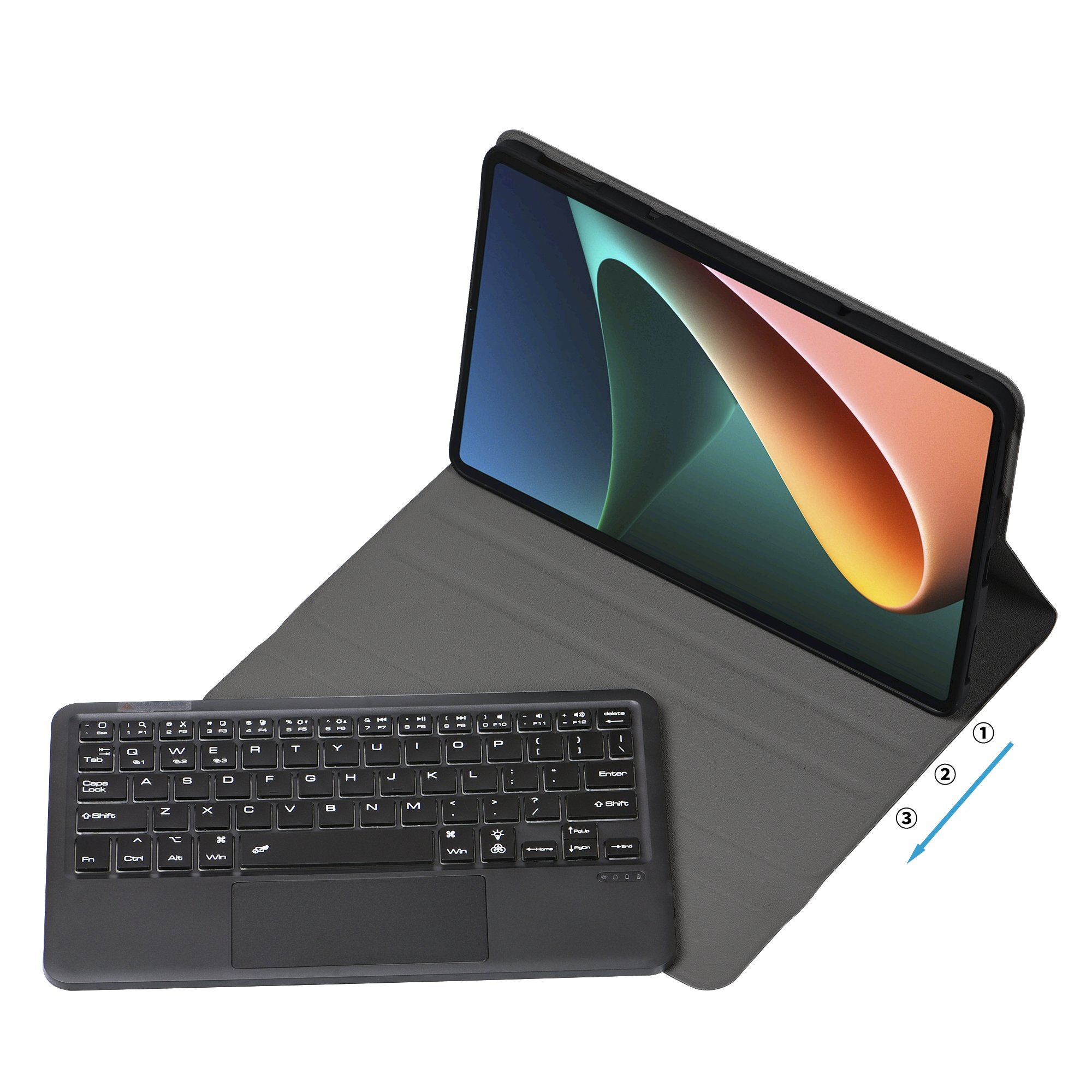AZERTY Foldable Wireless RGB Backlit Keyboard for Xiaomi Mi Pad 5 Pro French Layout Tablet Cover QWERTY Style New