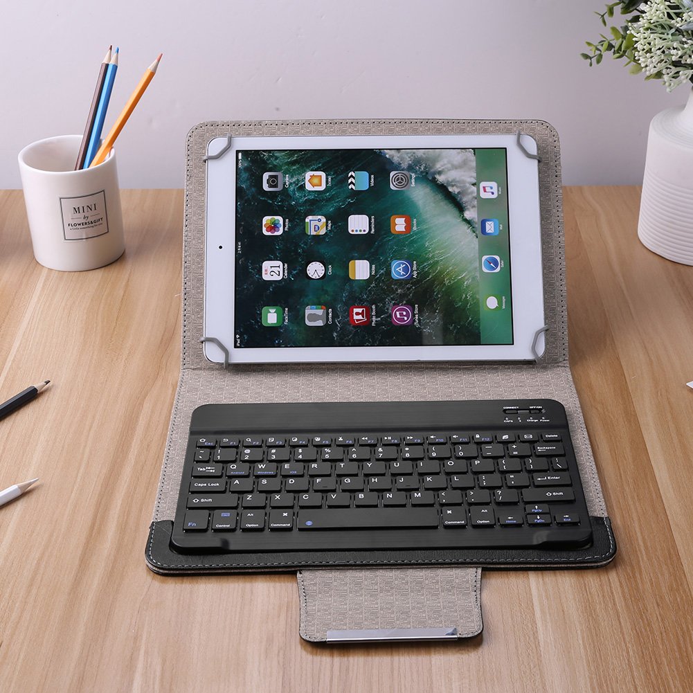 Factory Micro Trending Portable wireless Mini keyboard Leather keyboard case For 10" Tablet Pc Android Wireless Keyboard
