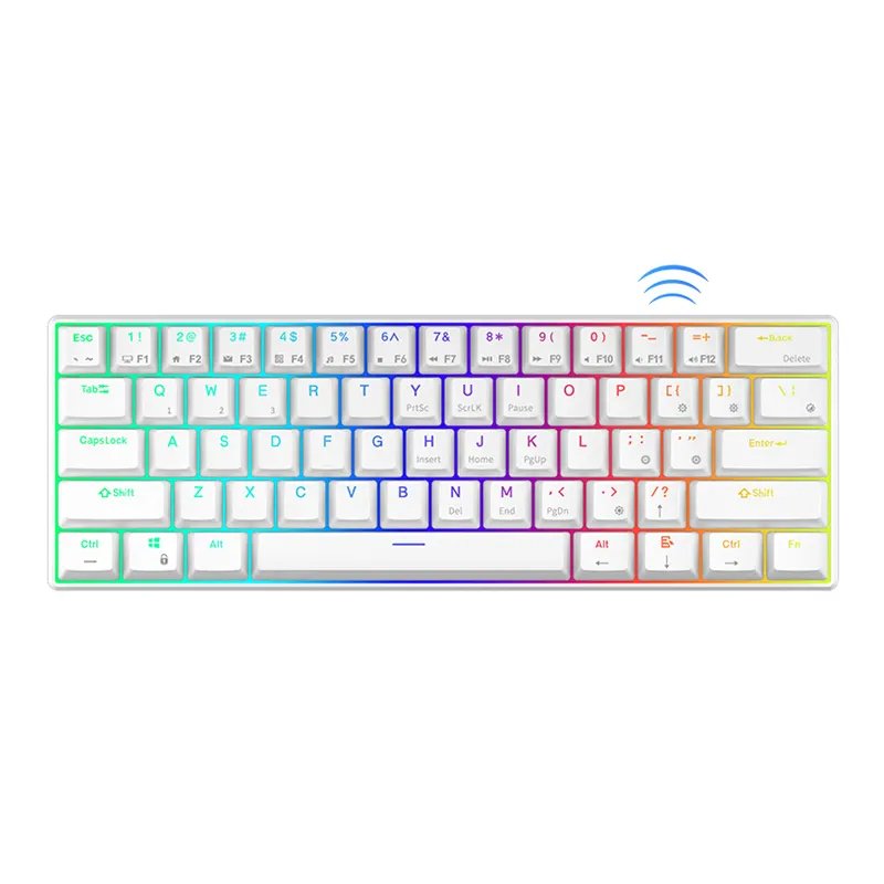 61 key the third mock examination backlight RGB wired wireless BTmechanical game keyboard multi-color keycap keypad