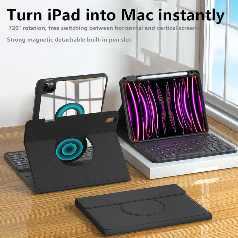Tablet Case TPU Leather Rechargeable Pen Slot Wireless Blue tooth Keyboard Tablet Cover for iPad Pro11 and ipad10 2022 10.9