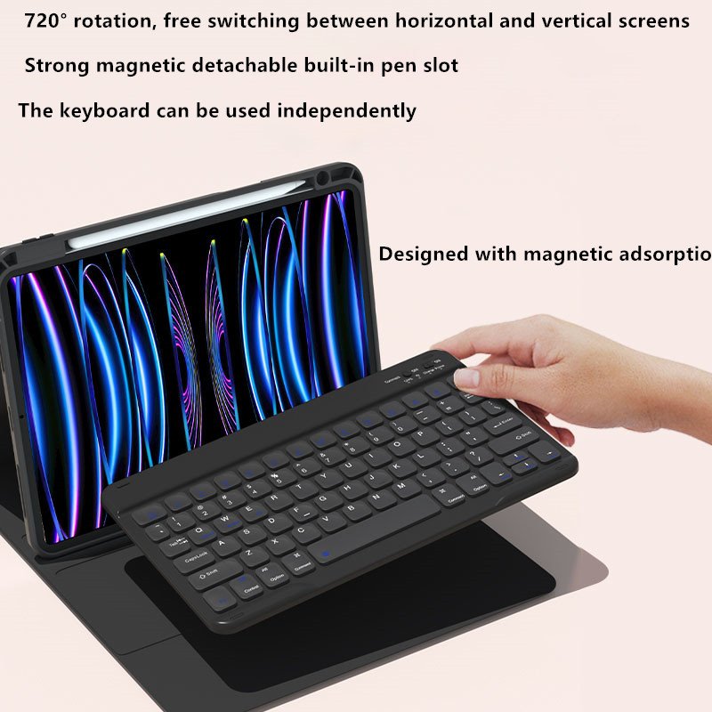 Tablet Case TPU Leather Rechargeable Pen Slot Wireless Blue tooth Keyboard Tablet Cover for iPad Pro11 and ipad10 2022 10.9